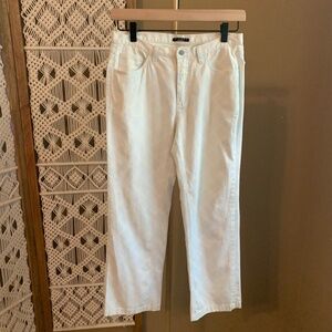 Sisley Size 42 Women's (US size‎ medium) White Pants with blue argyle stripes